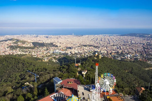 Barcelona view from Tibidabo (Serra de Collserola) — Φωτογραφία Αρχείου