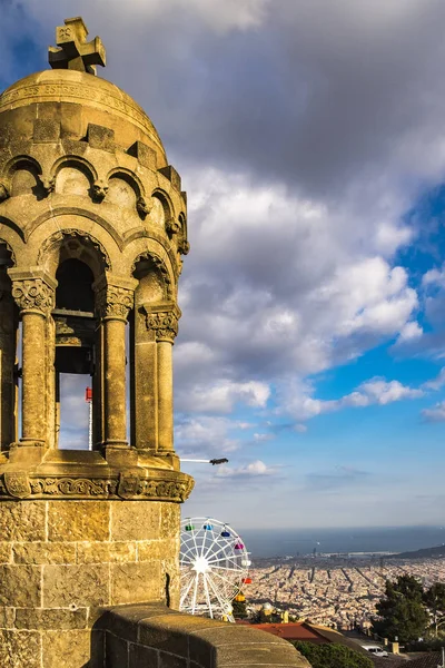 Barcelona view from Tibidabo (Serra de Collserola) — Stock fotografie