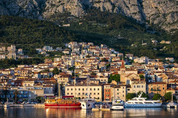 Makarska Kroatien Maj 2017 Visa Makarska Skymningen Kroatien — Stockfoto