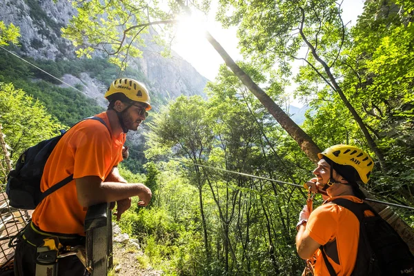 Омиш Хорватия Мая 2017 Года Zip Line Canyon Cetina River — стоковое фото