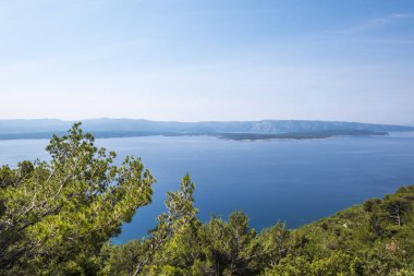 Zlatni Rat Brac Adası Murvica çevresinde peyzaj 
