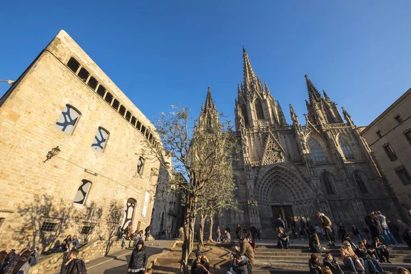 Barcelona España Febrero 2017 Turismo Catedral Uno Los Hitos Más —  Fotos de Stock