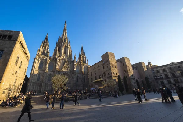 Barcelona España Febrero 2017 Turismo Catedral Uno Los Hitos Más —  Fotos de Stock