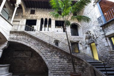 Barcelona, İspanya - 20 Şubat 2017: Museu Picasso Müzesi d. çeyrek Barcelona İspanya giriş