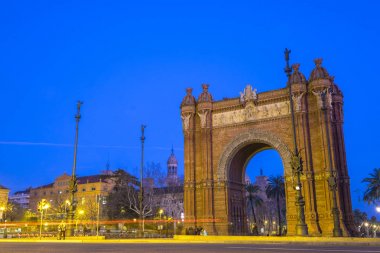 Barcelona, İspanya - 20 Şubat 2017: Triumph Arch ile Barcelona modernizm tarzında