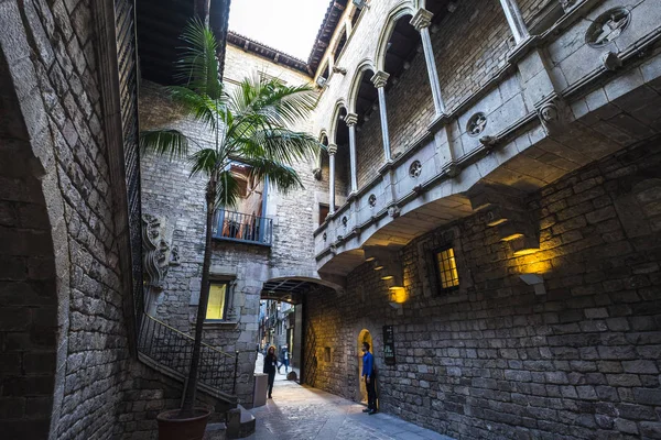 Barcelona, İspanya - 20 Şubat 2017: Museu Picasso Müzesi d. çeyrek Barcelona İspanya giriş