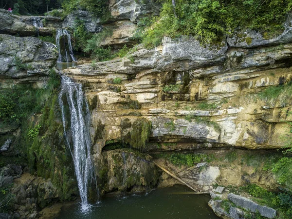 Cascade at Set Gorgos -seven cascades- in the north of Catalonia — Stock Photo, Image