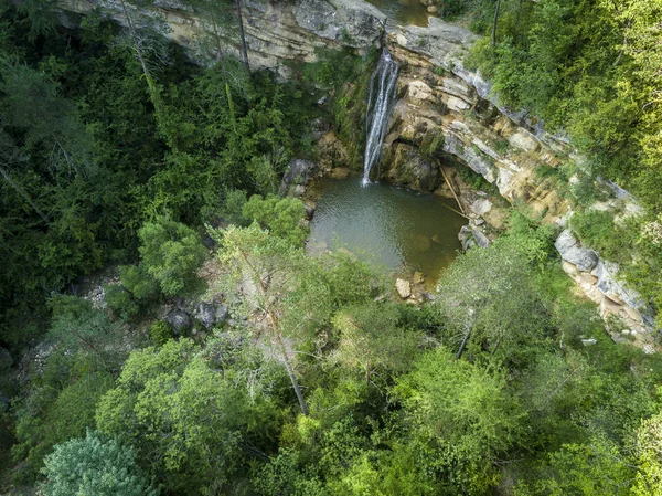 Cascade at Set Gorgos -seven cascades- in the north of Catalonia — Stock Photo, Image