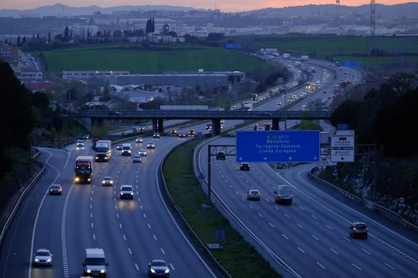 Mollet Del Valles Catalonia Spain April 2018 Traffic Ap7 Highway — Stock Photo, Image