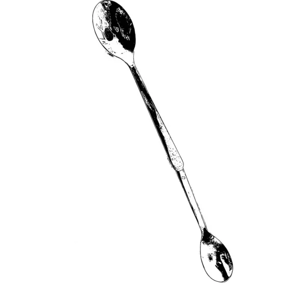 High Contrast Illustration Spoon White Background — Stock Photo, Image
