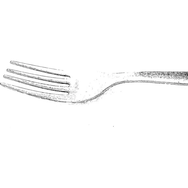 Illustration Fork Made Black White High Contrast White Background — Stock fotografie