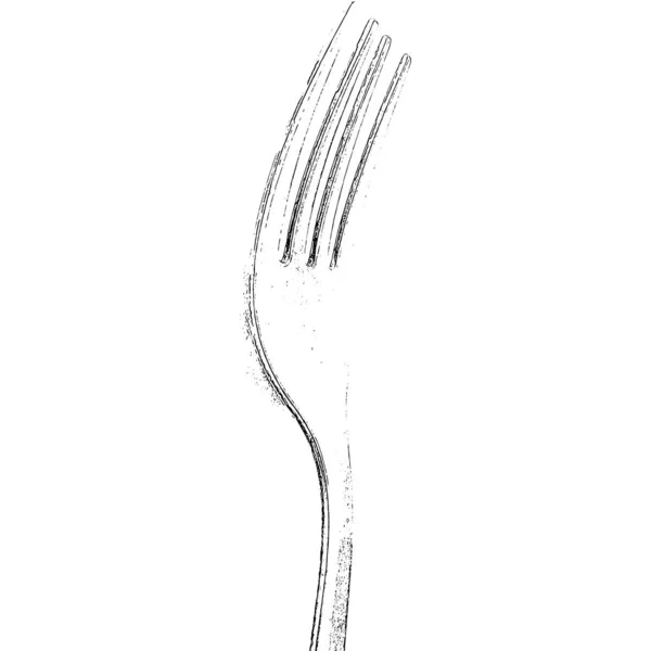 Illustration Fork Made Black White High Contrast White Background — Stock Photo, Image