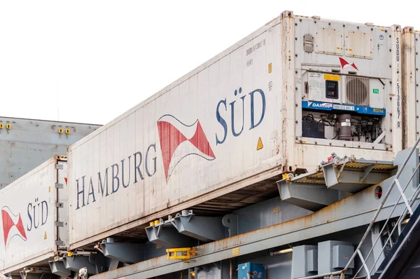 汉堡南美航运集装箱 — 图库照片