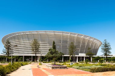 Cape Town Stadyumu yeşil noktada önden görünümü
