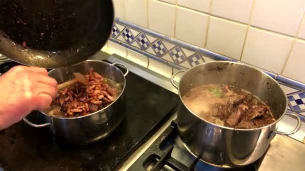 Cooking Boeuf Bourguignon — Wideo stockowe