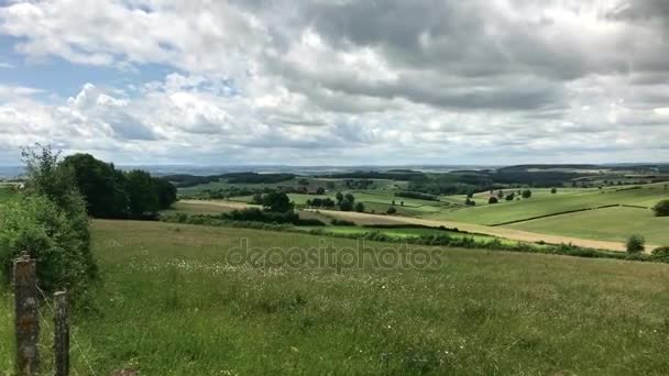 Panoramablick auf das ländliche Burgund, Frankreich — Stockvideo