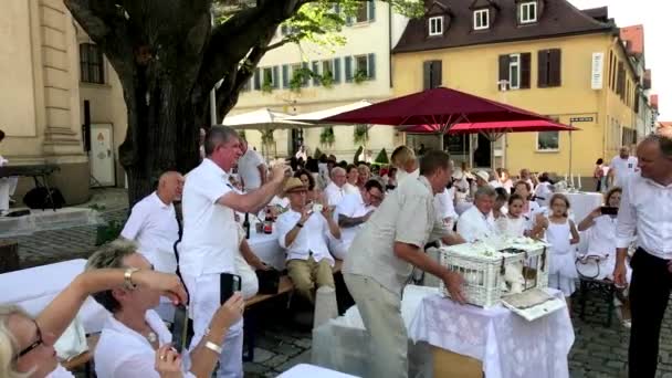 Diner ан Блан, білий вечеря — стокове відео