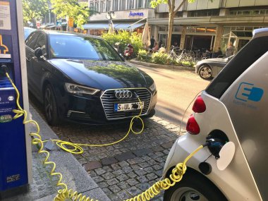 Şarj olma elektrikli araçların yakın çekim