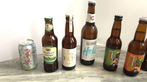 Austrian craft beers — Stock Video