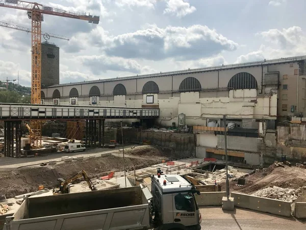 シュトゥットガルト中央駅 Stuttgart21 鉄道プロジェクトの建設現場 — ストック写真