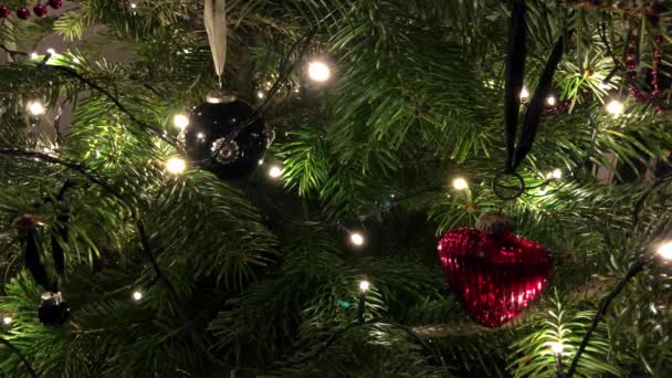 Árbol de Navidad decoración — Vídeo de stock