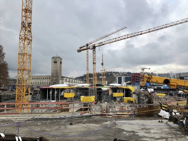 Будівельний майданчик в Штутгарті головної станції на Stuttgart21 проект залізниці — стокове фото