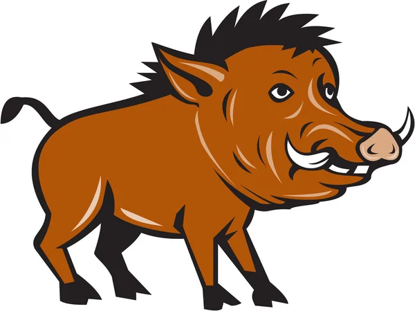 Razorback Side Cartoon — Stock Vector