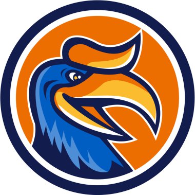 Kartallar kafa daire Retro