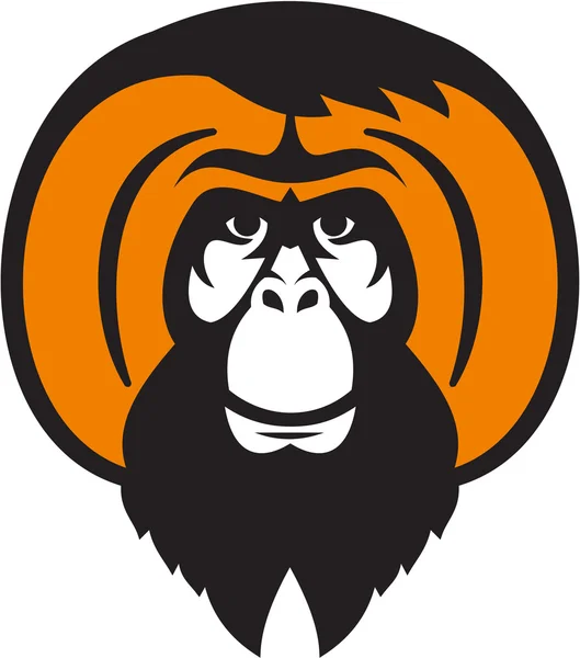 Orangutan barbudo Tussled cabelo retro — Vetor de Stock