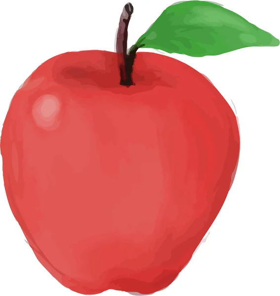 Aquarelle pomme rouge — Image vectorielle