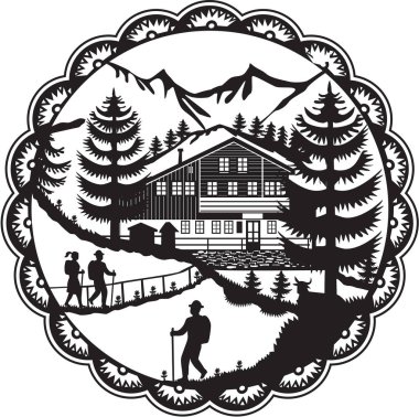 Swiss Chalet Alp Hiker Dekupaj