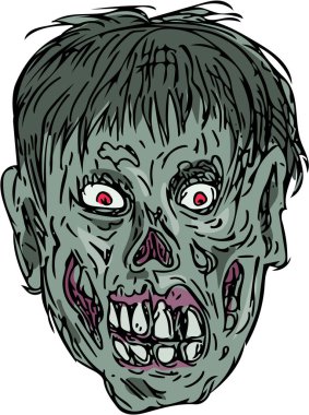 Zombi kafatası kafa çizimi