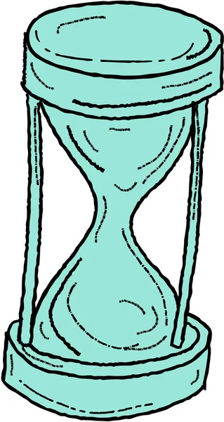 Dibujo de vidrio de hora vintage — Vector de stock