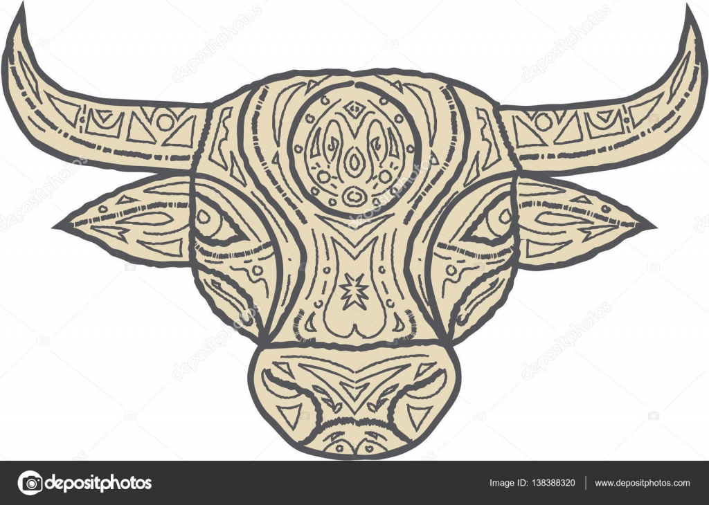 Download Cow mandala | Bull Cow Head Front Mandala — Stock Vector ...