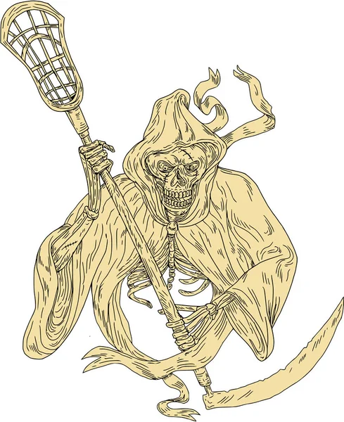 Grim Reaper Lacrosse Stick Drawing Royalty Free Stock Vectors