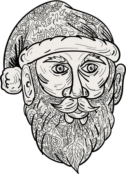 Santa Claus Head Mandala — Stock Vector