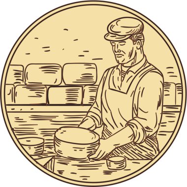 Cheddar peynir daire çizim yapmak Cheesemaker