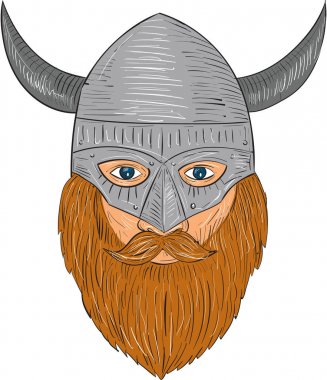 Viking Warrior Head Drawing clipart