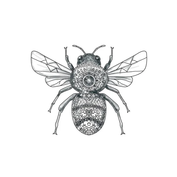 Bumble Bee Mandala tatuering — Stockfoto