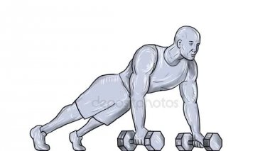 Fitness atlet Dumbbell itmek 2d animasyon