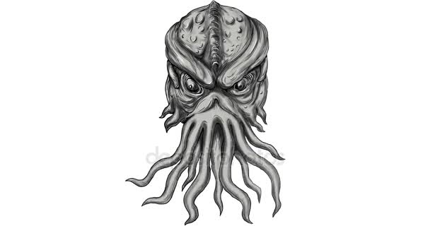 Podzemní moře Monster hlavu 2d animace