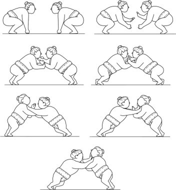 Mono hat koleksiyonu kümesi güreş Rikishi Sumo güreşçileri