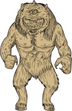 Tepegöz'ü ayakta çizim