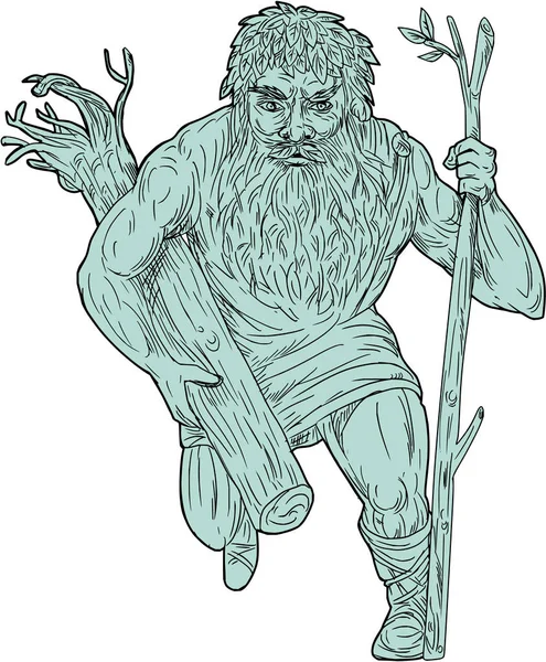 Лісовик ялинка малюнок Runk персоналу — стоковий вектор