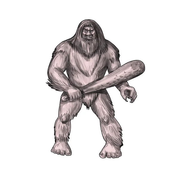 Bigfoot mit Steh-Tattoo — Stockfoto