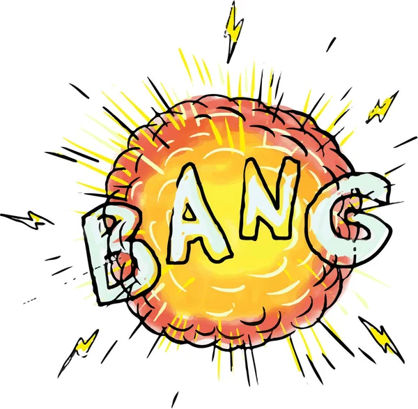 Explosie Bang Cartoon — Stockvector