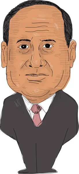Abdel Fattah el-Sisi Presidente Egipto — Vector de stock