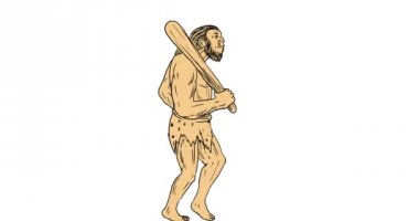 Neandertal adam Mağa ra Ada mı yan 2d animasyon