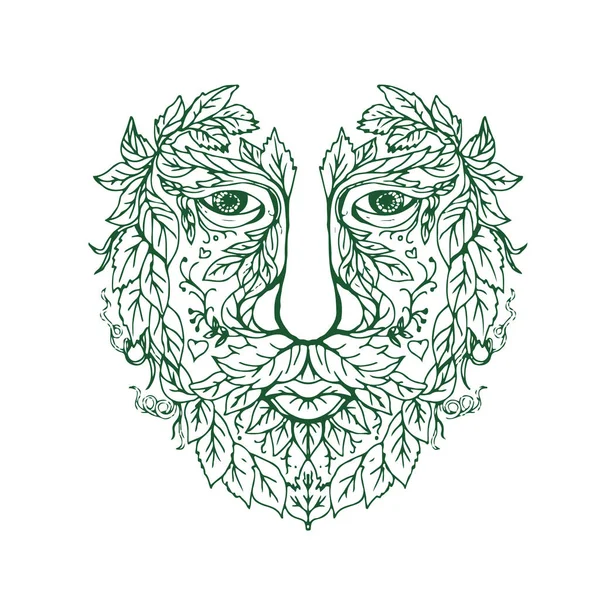 Yeşil Adam başı açık Mandala