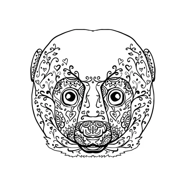 Lemurenkopf-Mandala — Stockvektor